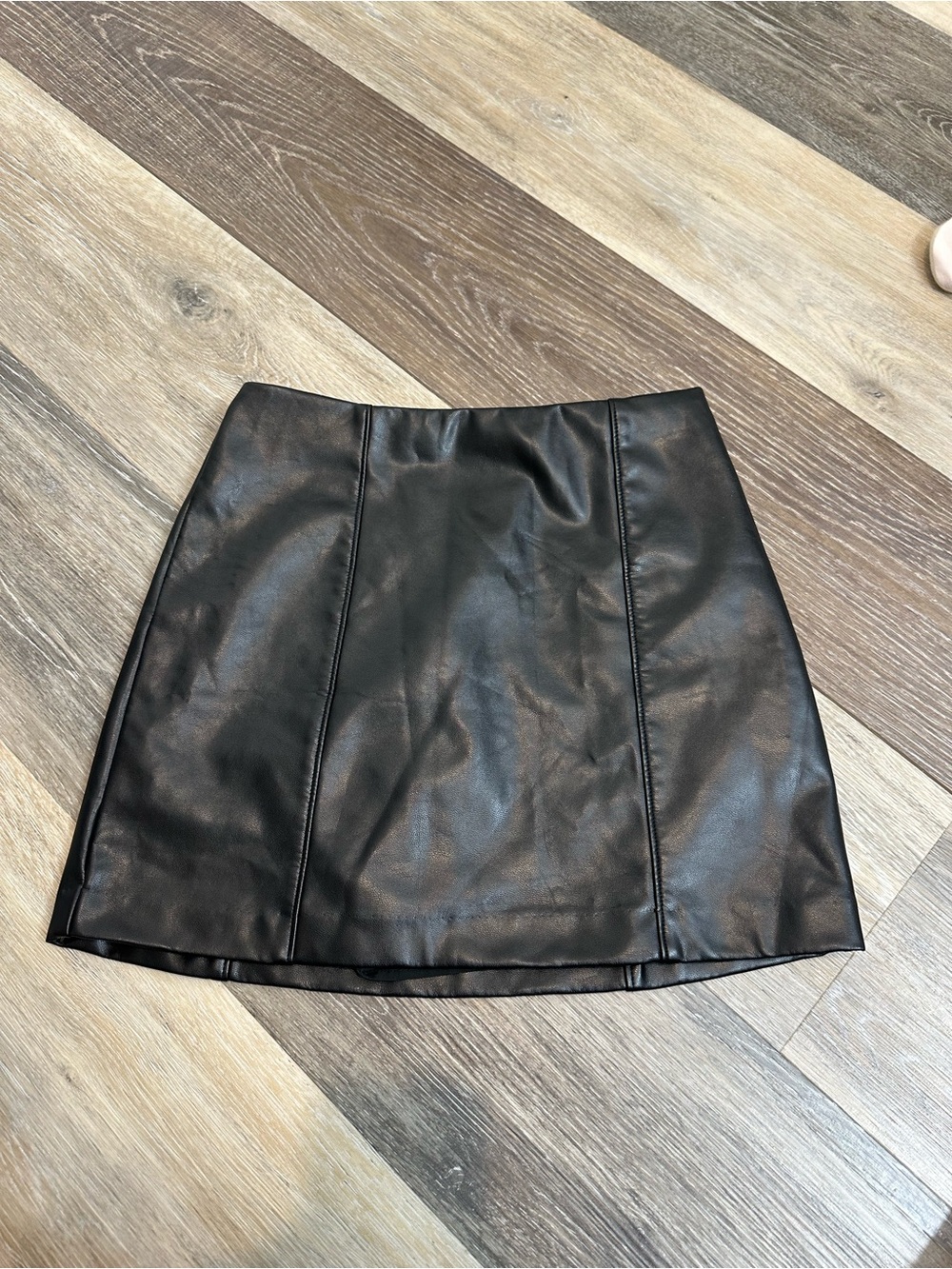 Abercrombie & Fitch Black Faux Leather Mini Skirt